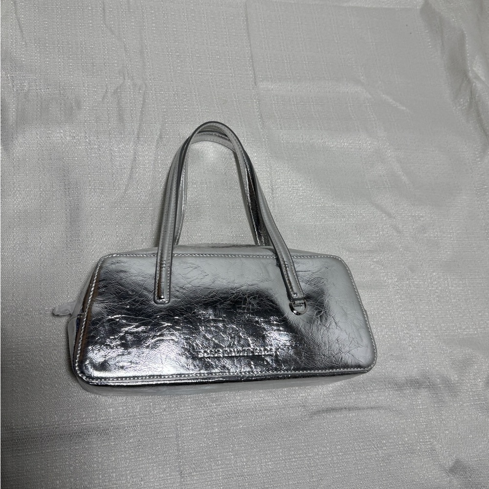 Sofie Pavitt Face Silver Makeup Bag | Cosmetic Pouch